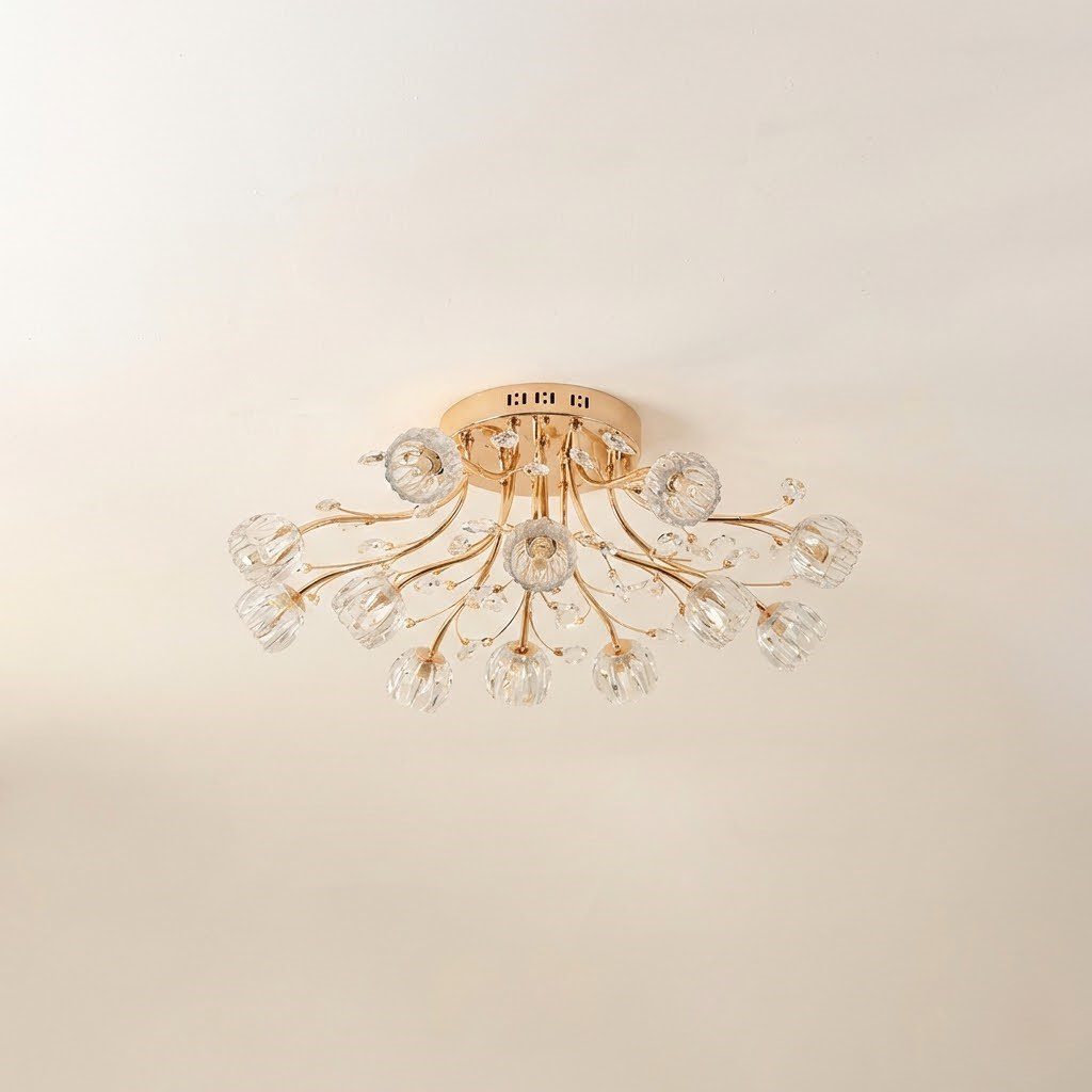 Gold Globe Flower Ceiling Light view 6