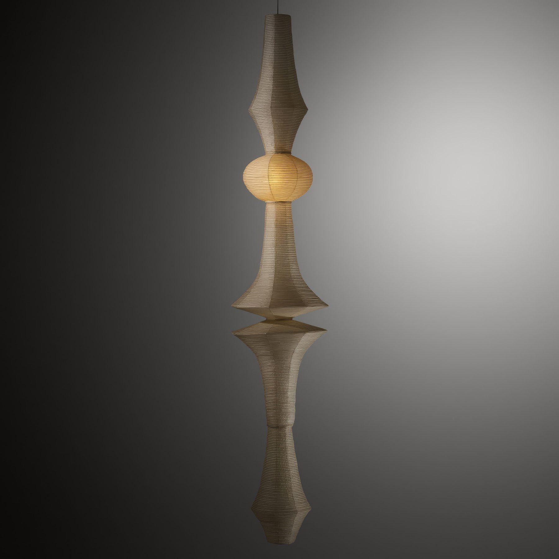 Tall Rice Paper Pendant Light view 3
