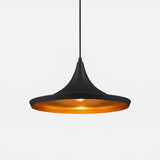 Lampe suspension metal noir doré view 8