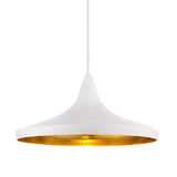 Lampe suspension metal noir doré view 2