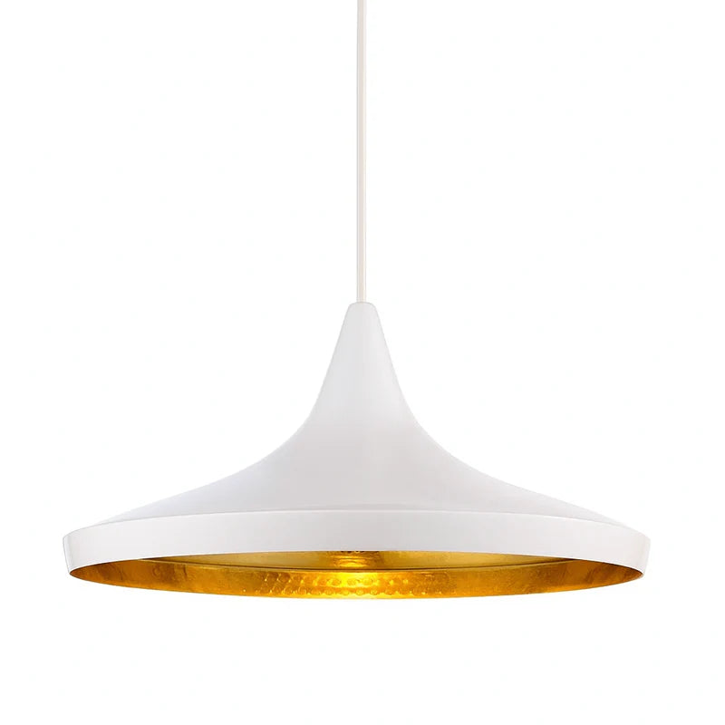 Lampe suspension metal noir doré view 2