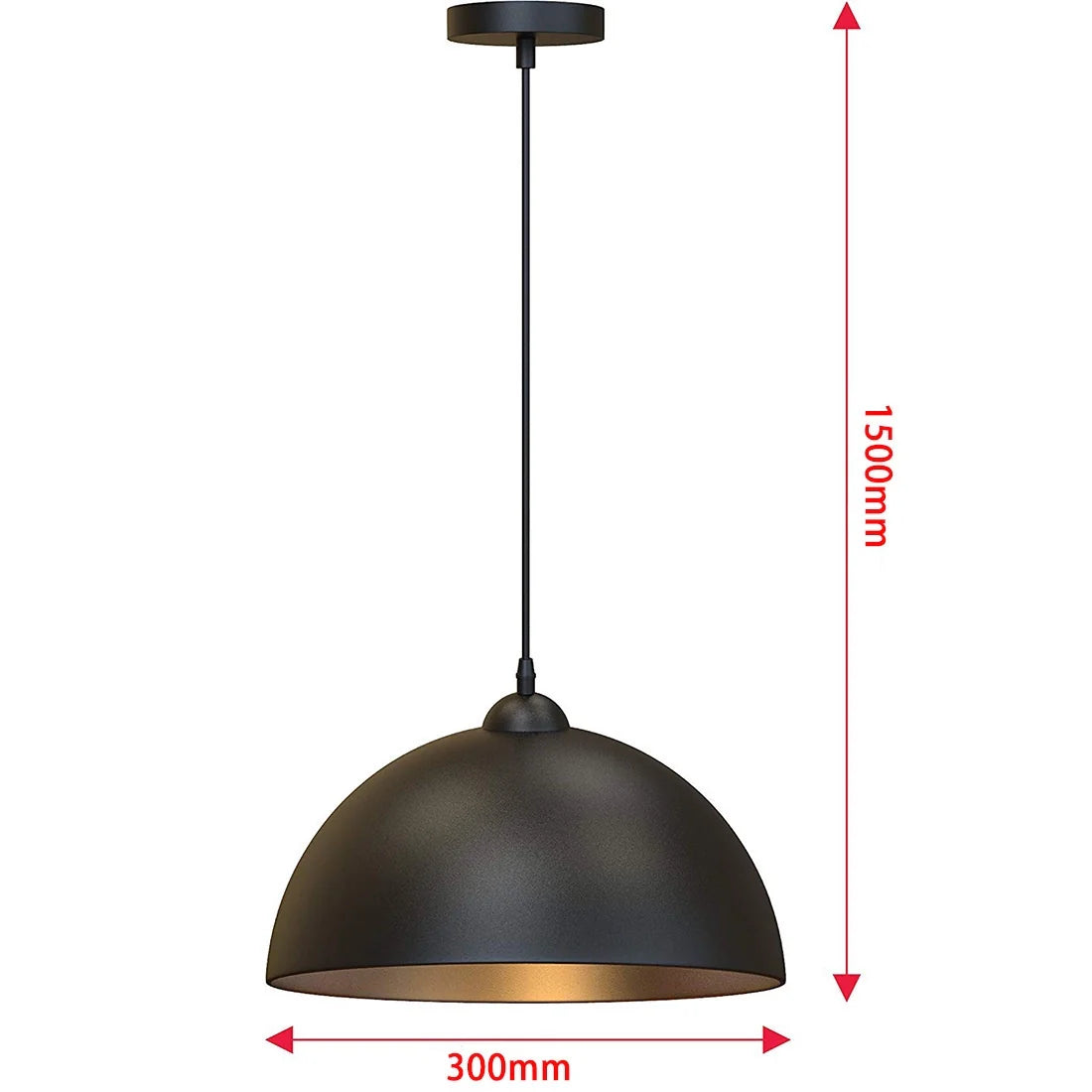 Suspension luminaire métal noir view 7