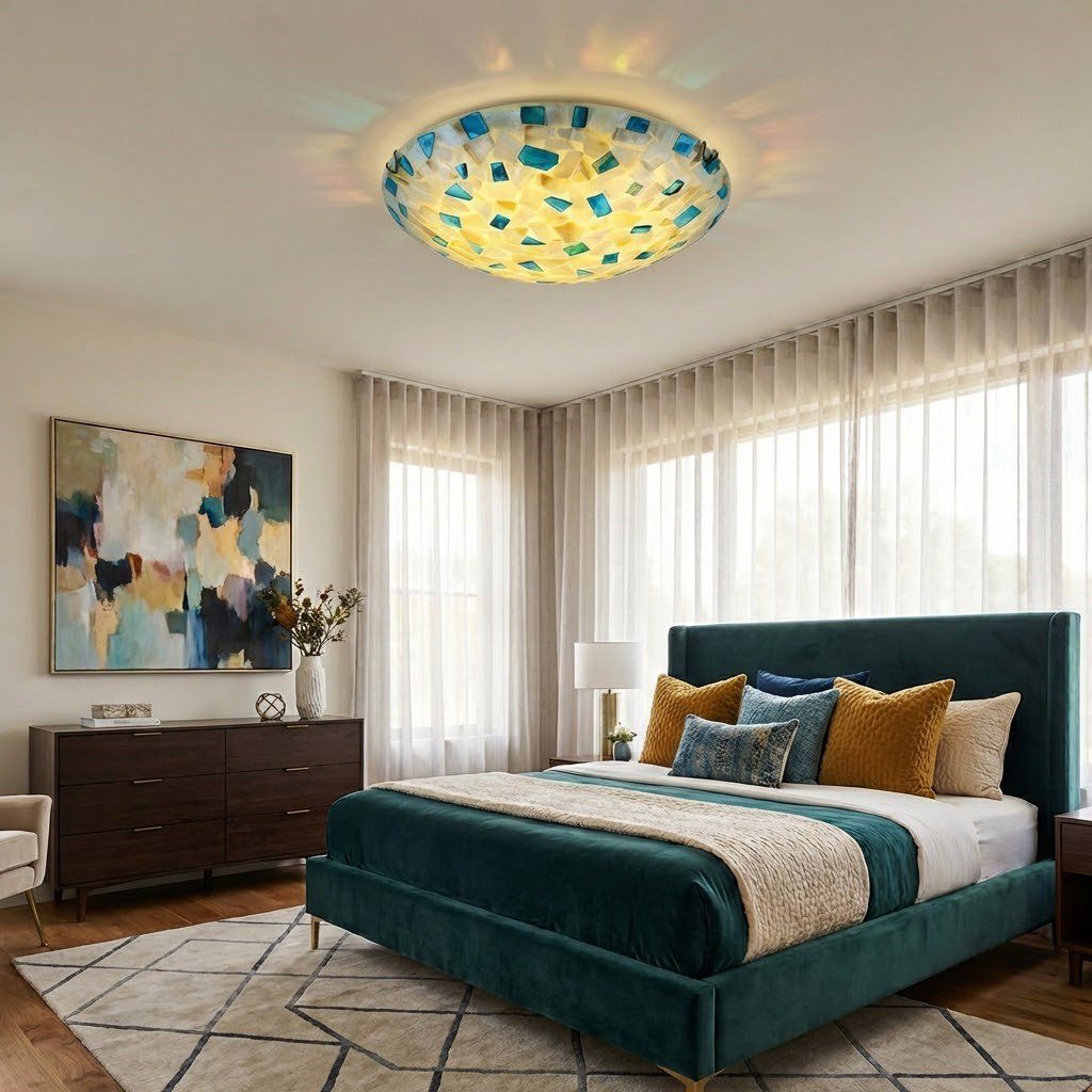 Mosaic Glass Ceiling Light view 3