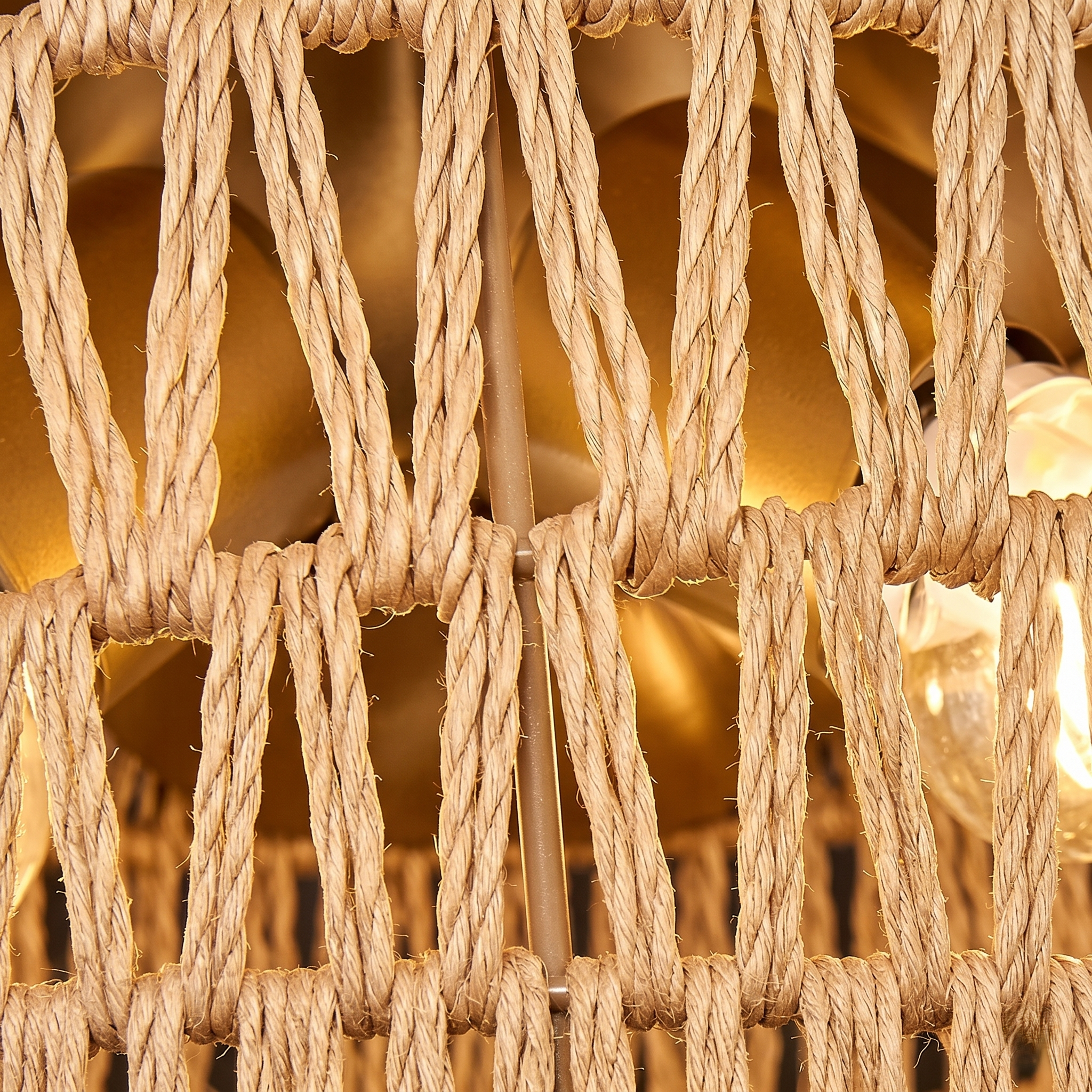 Bronze and Rattan Ceiling Light view 8