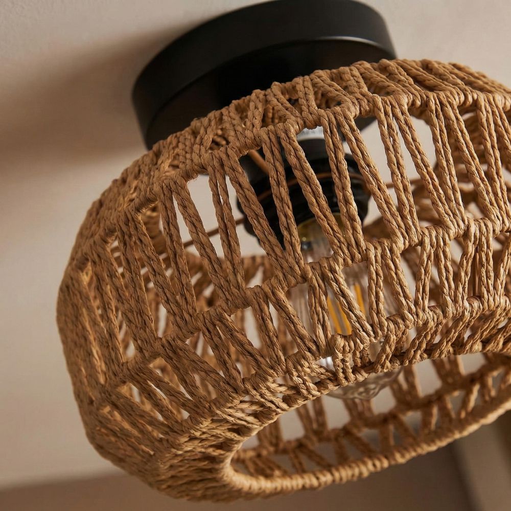 Wicker Lantern Ceiling Light view 5