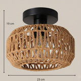 Wicker Lantern Ceiling Light view 7