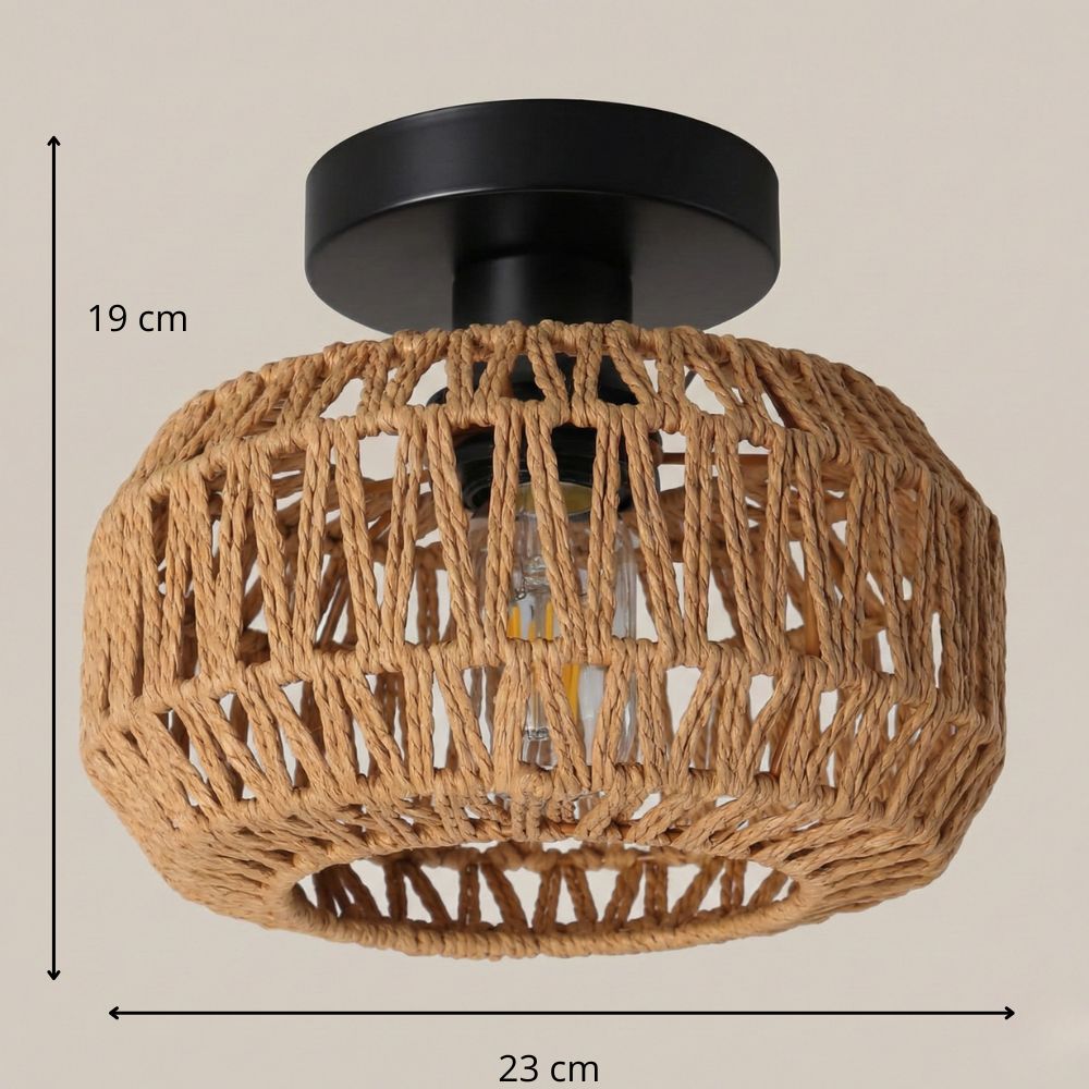 Wicker Lantern Ceiling Light view 7