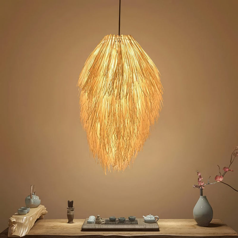 Natural Fibre Straw Pendant Light