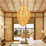 Natural Fibre Straw Pendant Light view 3
