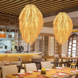 Natural Fibre Straw Pendant Light view 4