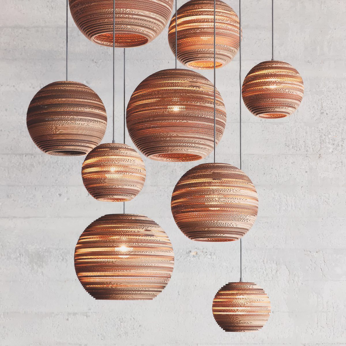 Corrugated Paper Globe Pendant view 4