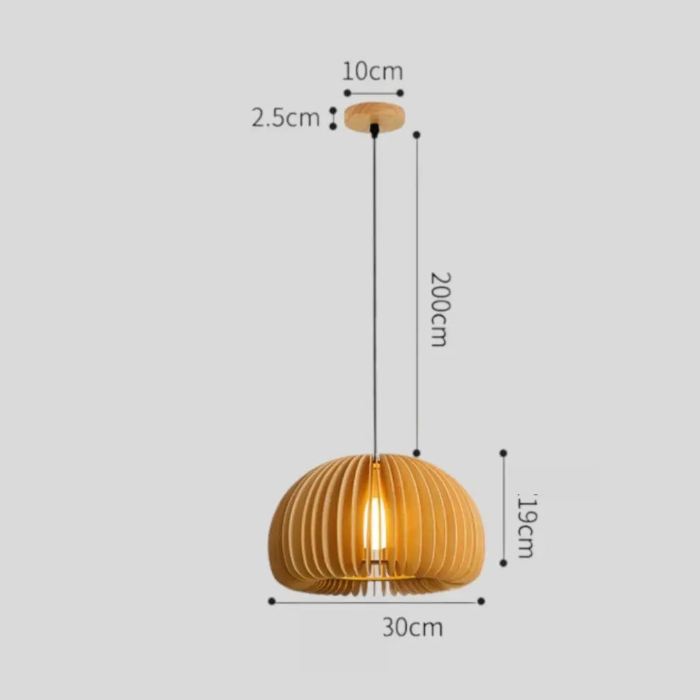 Natural Wood Pendant Light view 3