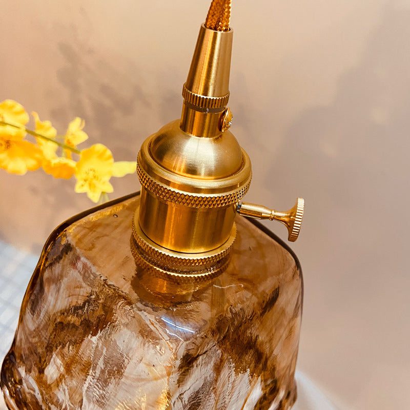 Smoked Glass and Brass Pendant view 11
