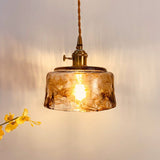 Smoked Glass and Brass Pendant view 3