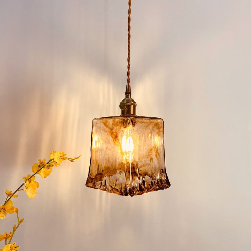 Smoked Glass and Brass Pendant view 4