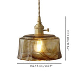Smoked Glass and Brass Pendant view 12