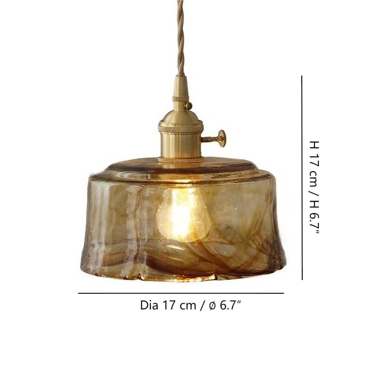 Smoked Glass and Brass Pendant view 12