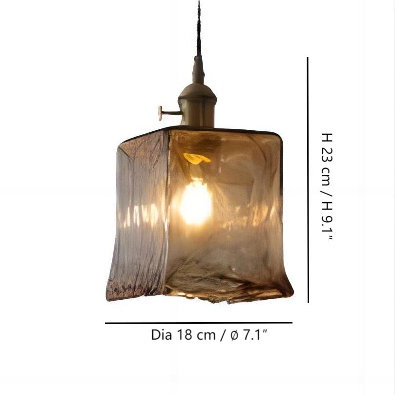 Smoked Glass and Brass Pendant view 13