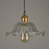 Suspension vintage année 30 verre laiton view 7