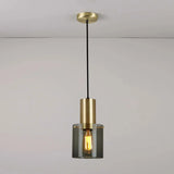 Smoked Glass and Gold Pendant Light view 6
