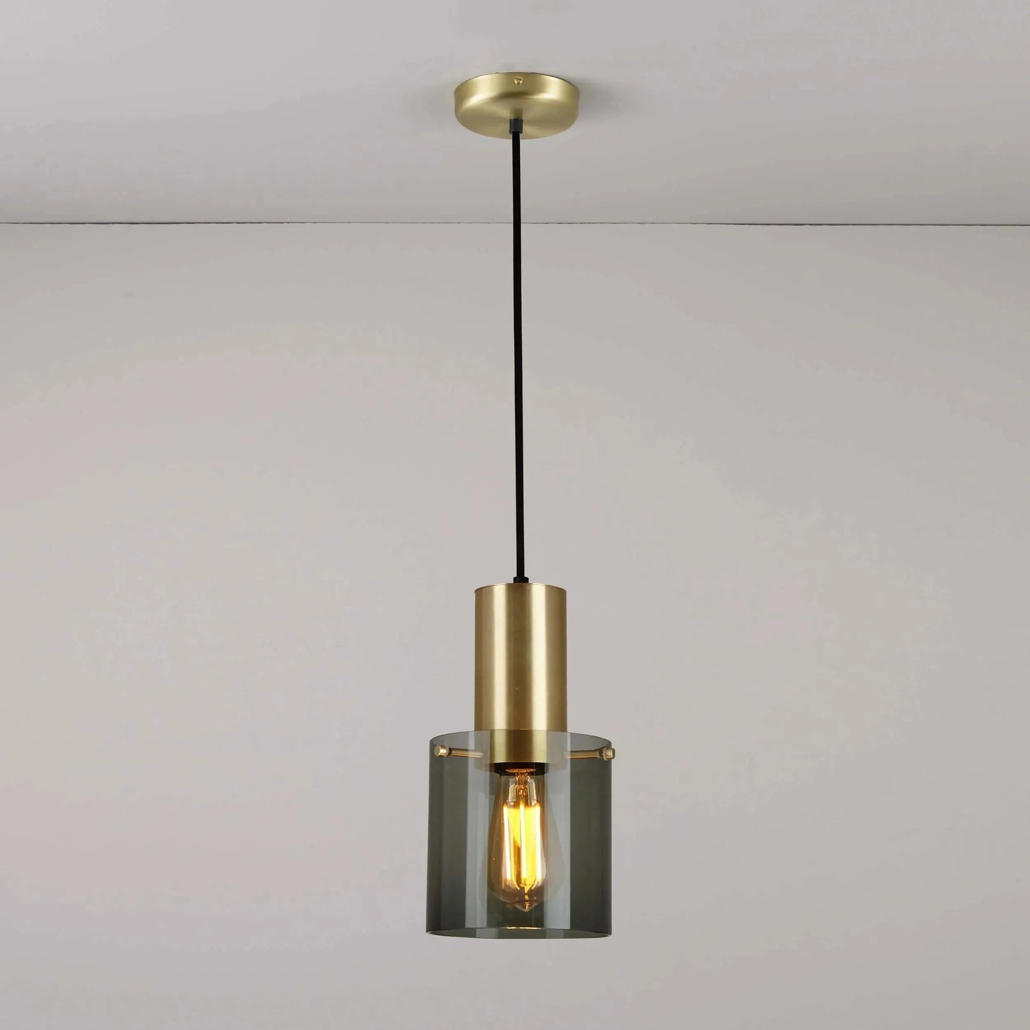Smoked Glass and Gold Pendant Light view 6