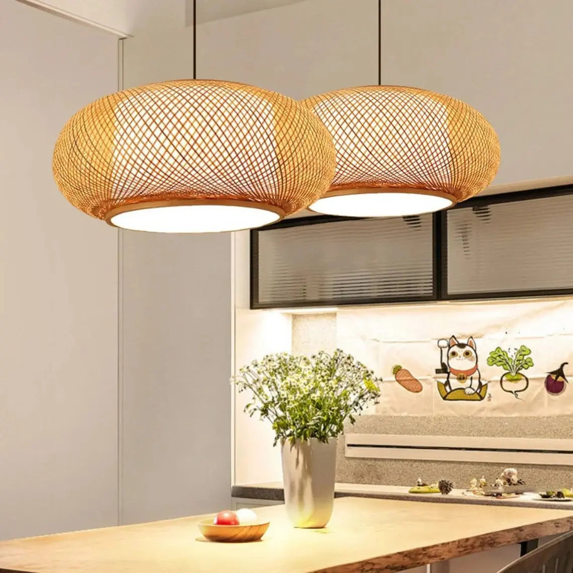 Oval Bamboo Pendant Light view 14