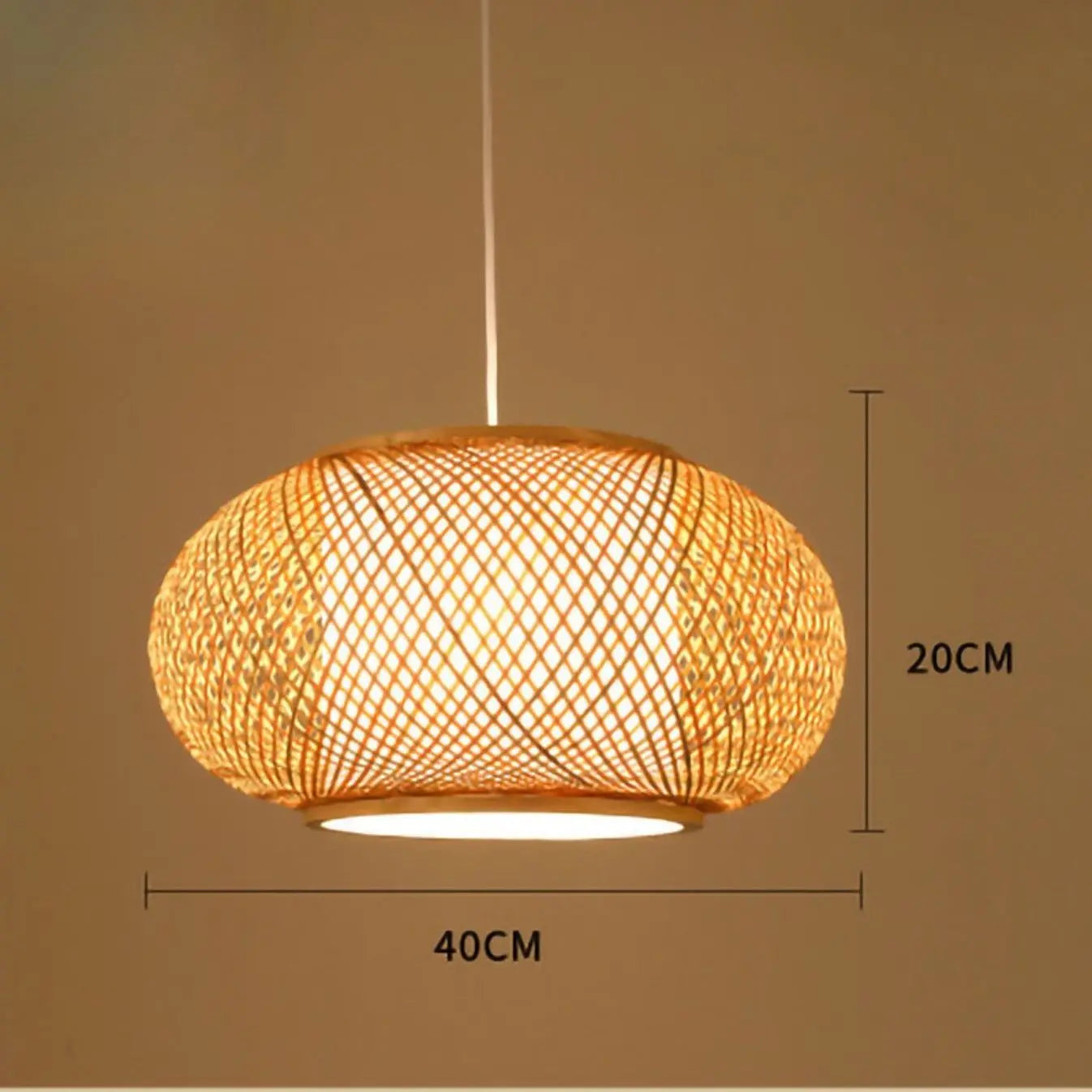 Oval Bamboo Pendant Light view 2