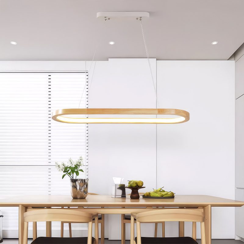 Oval Wooden Pendant Light view 1