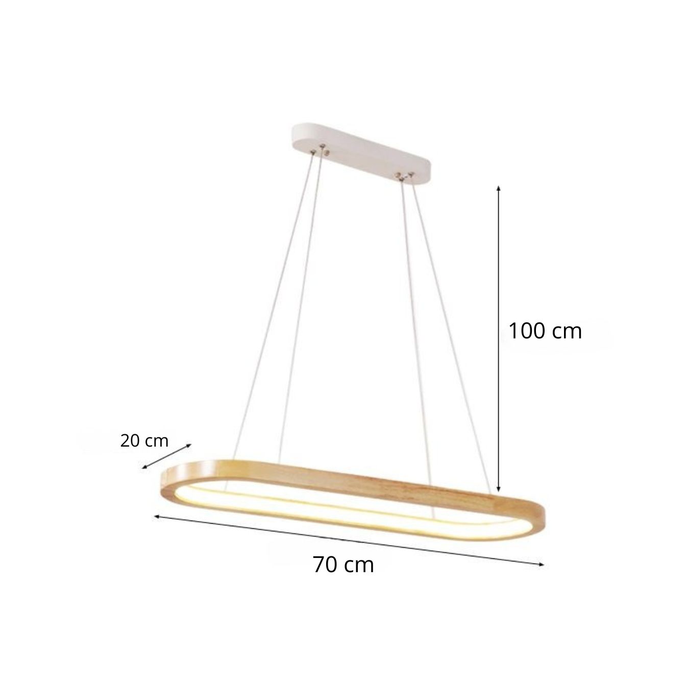 Oval Wooden Pendant Light view 2