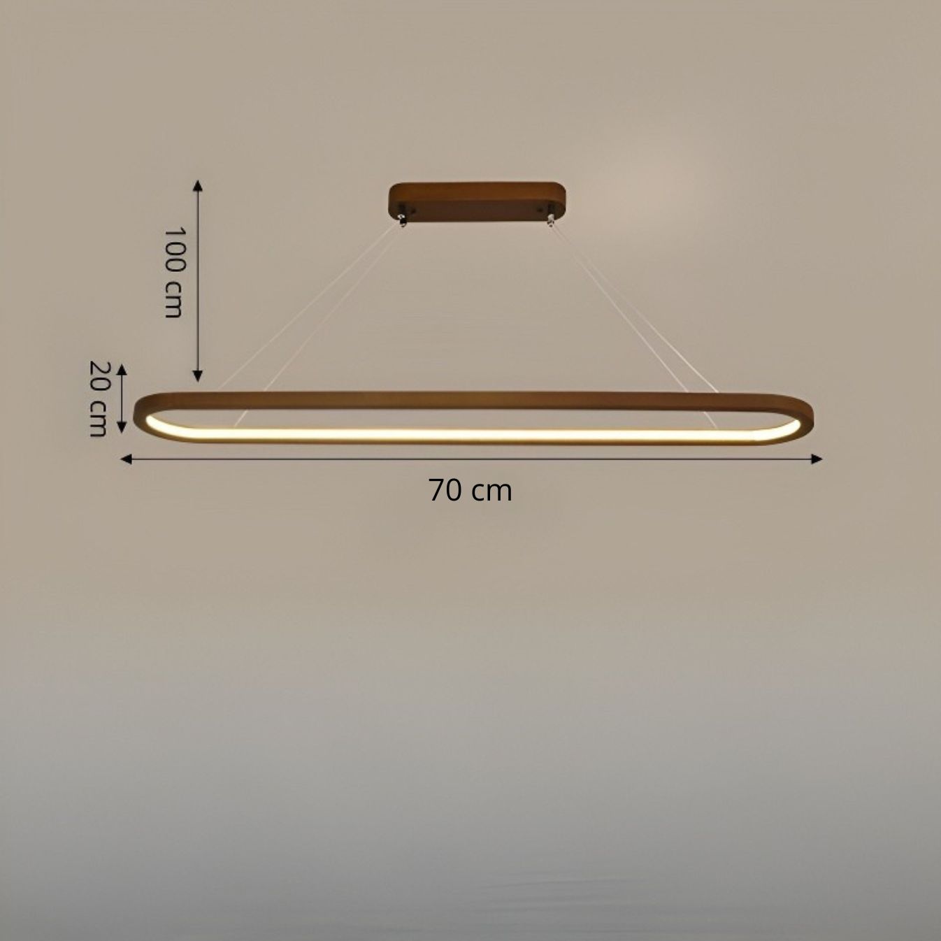 Oval Wooden Pendant Light view 4