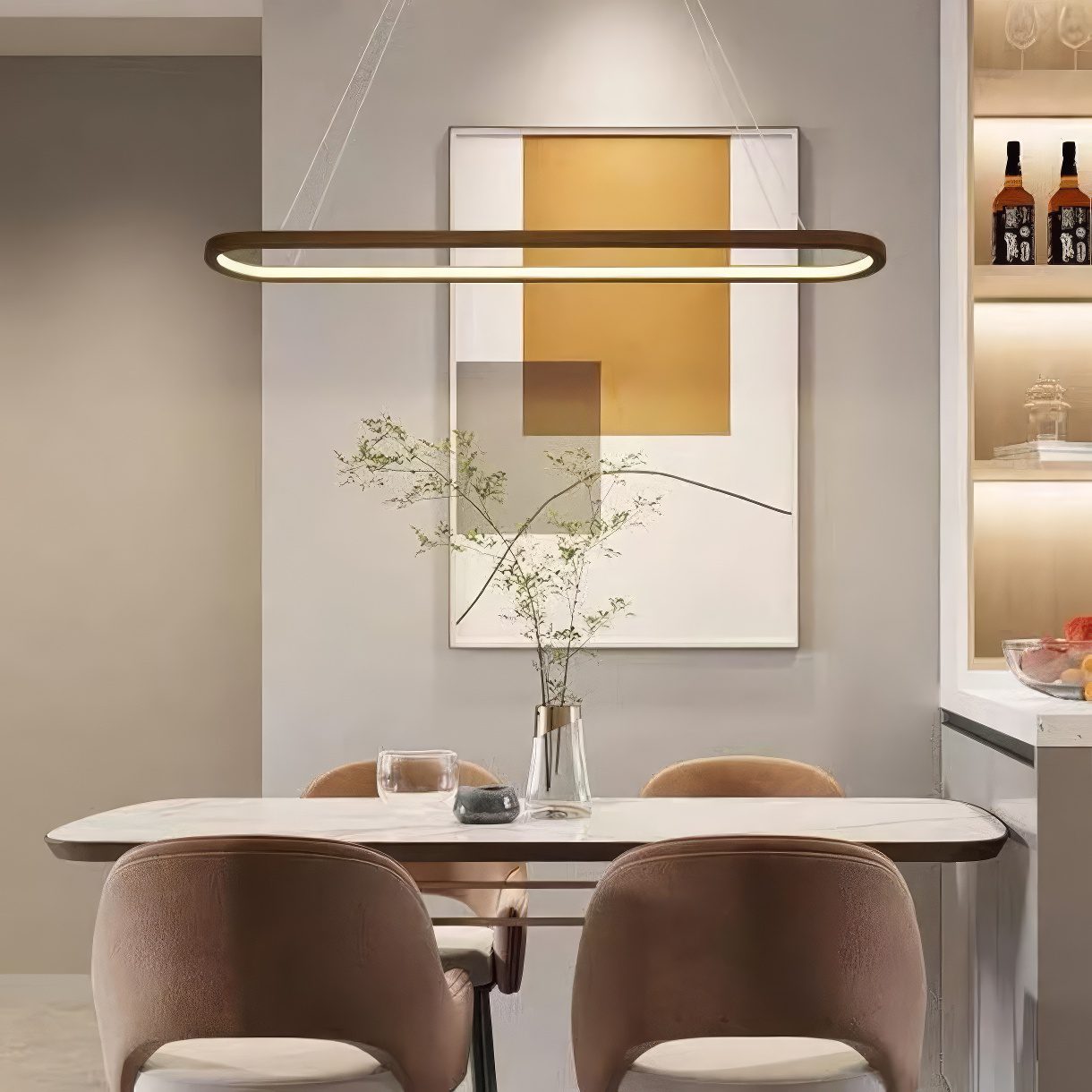 Oval Wooden Pendant Light view 8