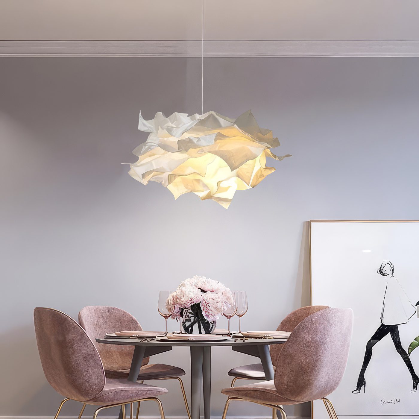 Paper Flower Pendant Light view 1