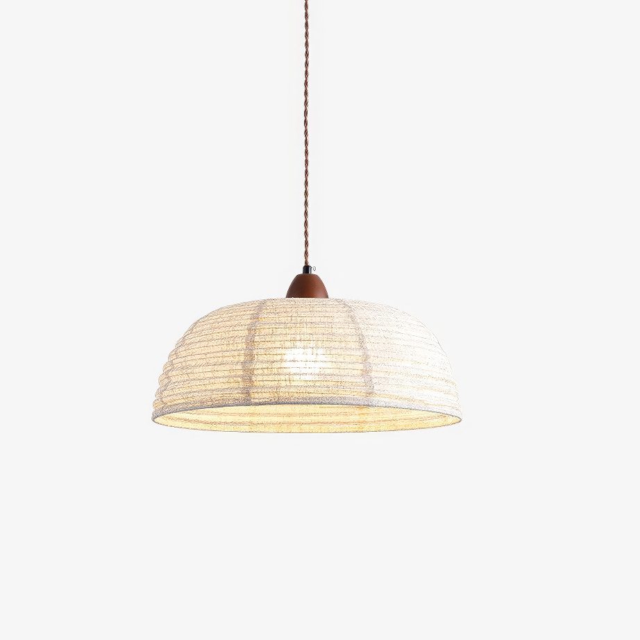 Beige Linen Pendant Light view 4