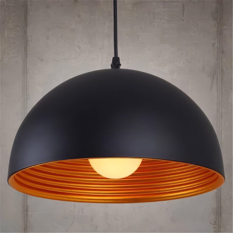 Matt Black Globe Pendant Light view 2