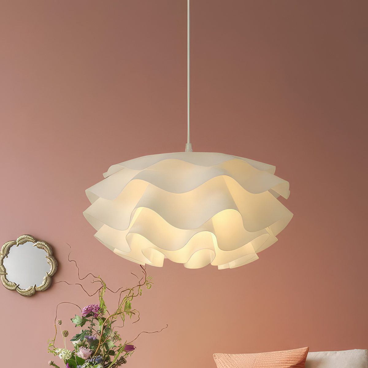 Matt White Petal Pendant Light view 9