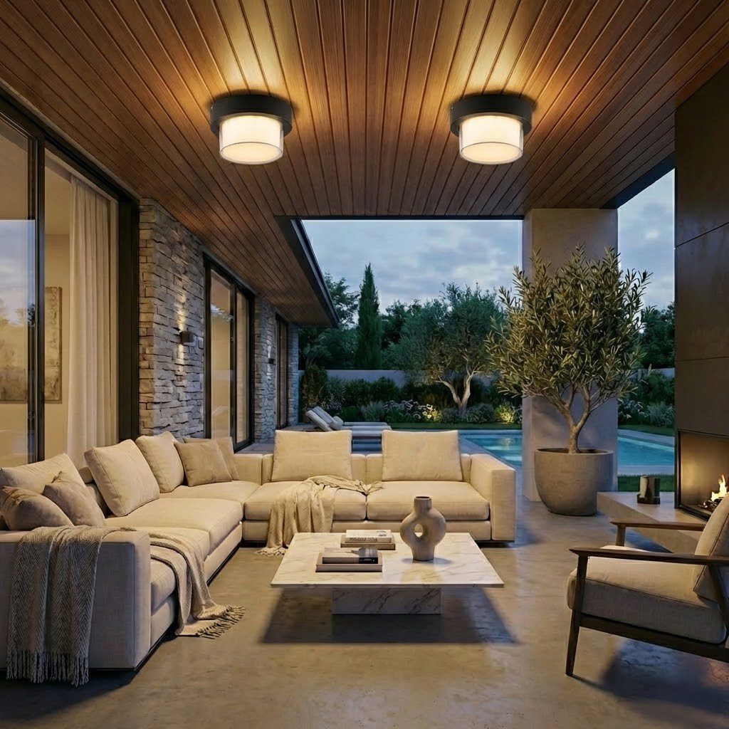 Plafonnier extérieur terrasse view 6