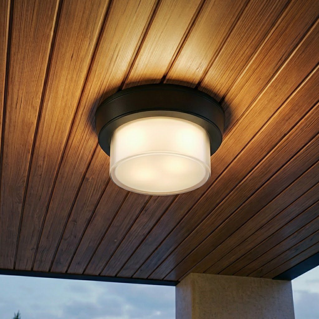 Plafonnier extérieur terrasse view 2