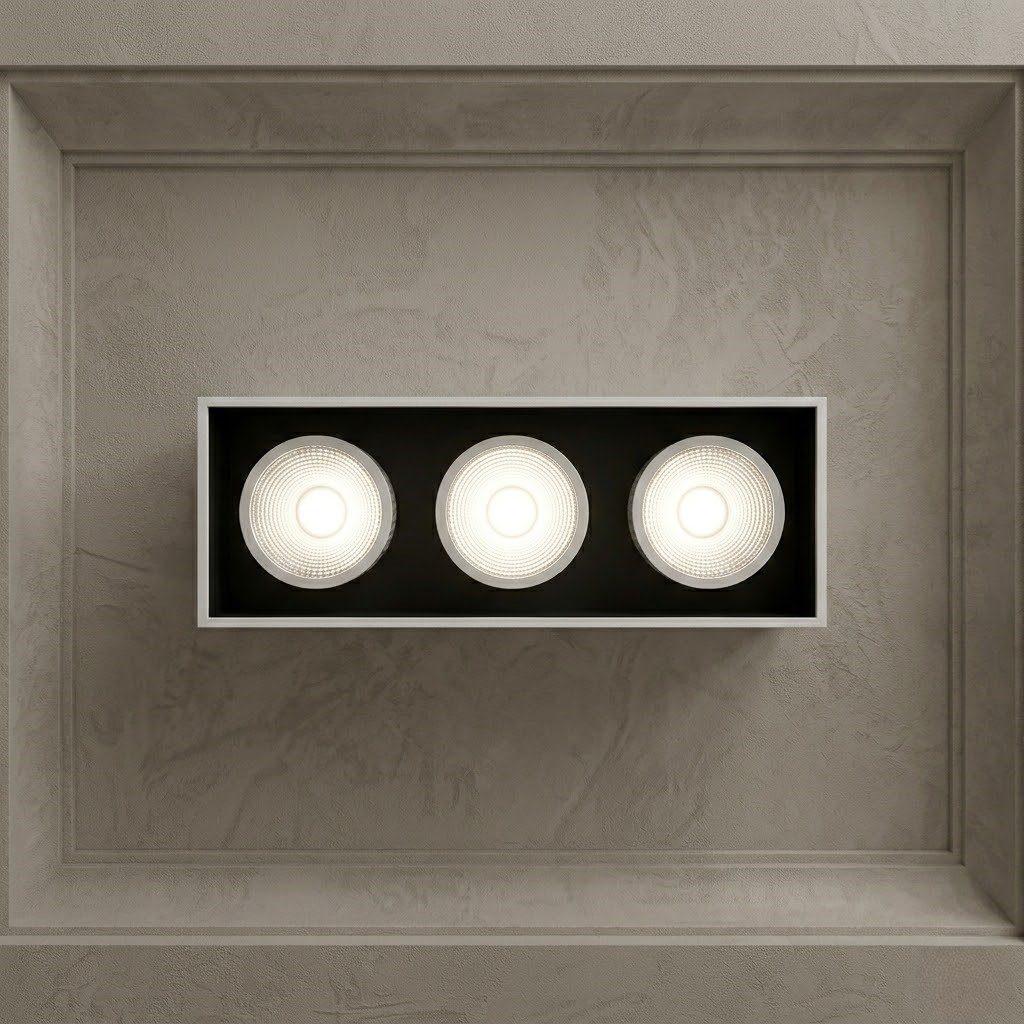 Plafonnier intérieur rectangulaire 3 lampes view 4