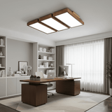 Plafonnier LED rectangulaire bois massif view 2