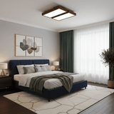 Plafonnier LED rectangulaire bois massif view 3