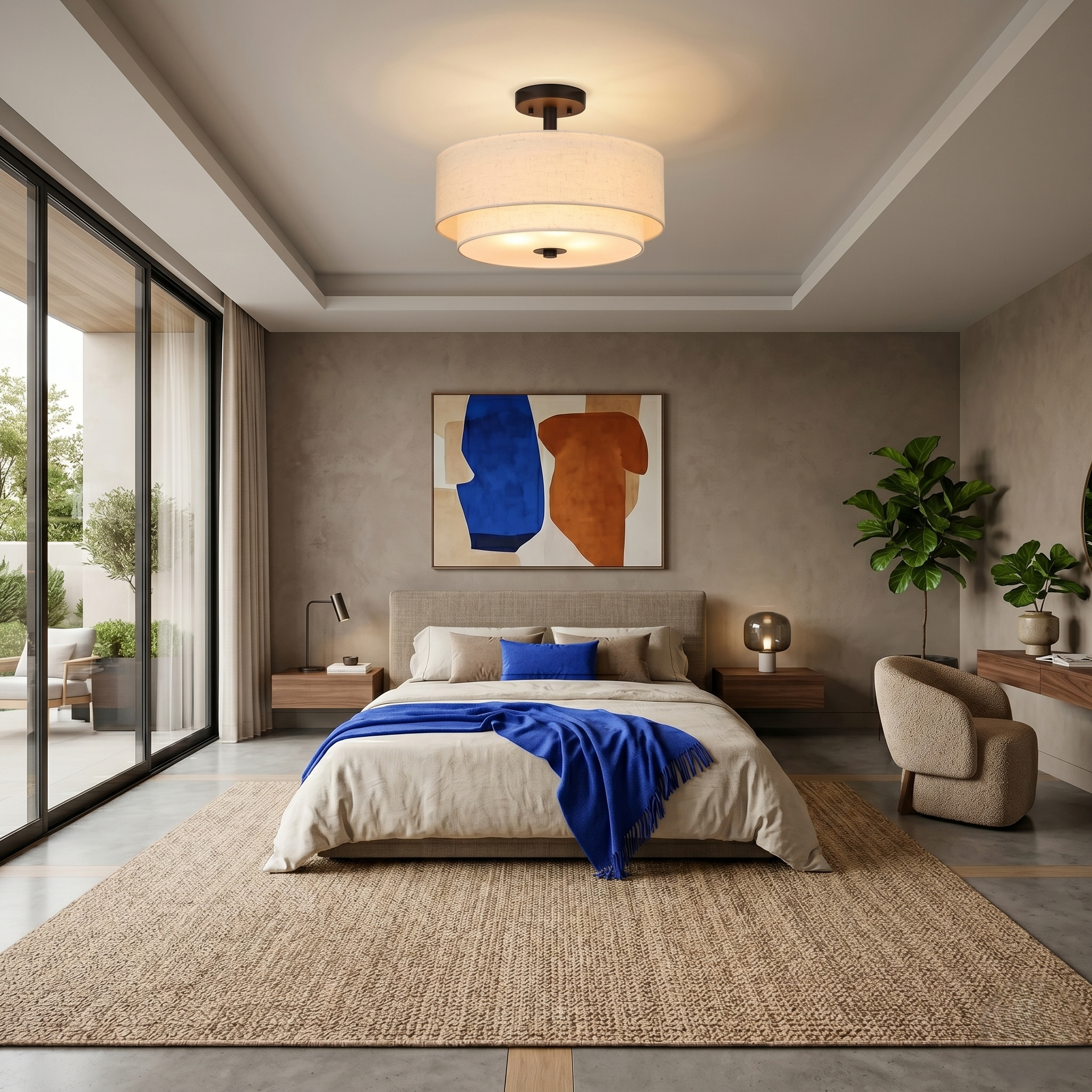 Plafonnier rond tissu view 4