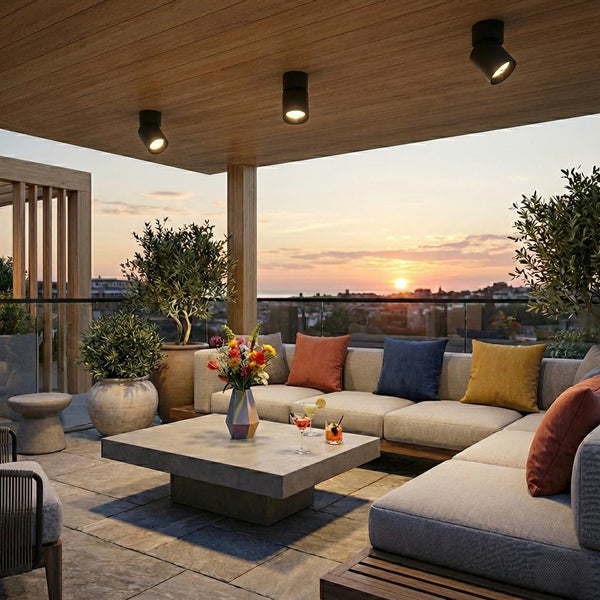 Plafonnier spot terrasse