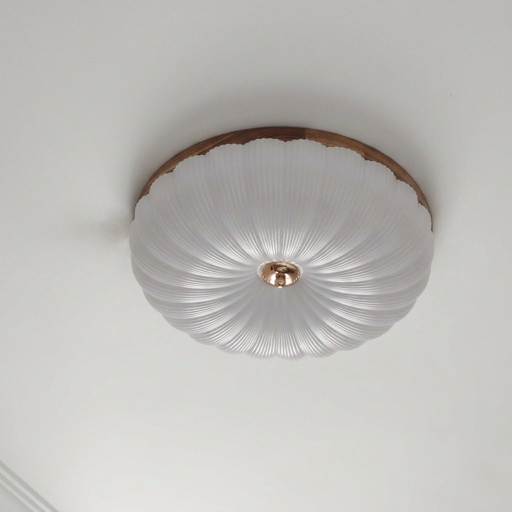 Pleated Glass Flush Ceiling Light view 2