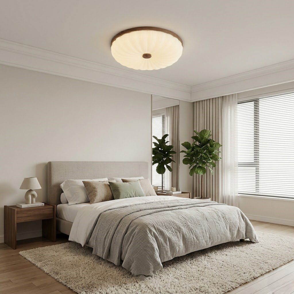 Pleated Glass Flush Ceiling Light view 3