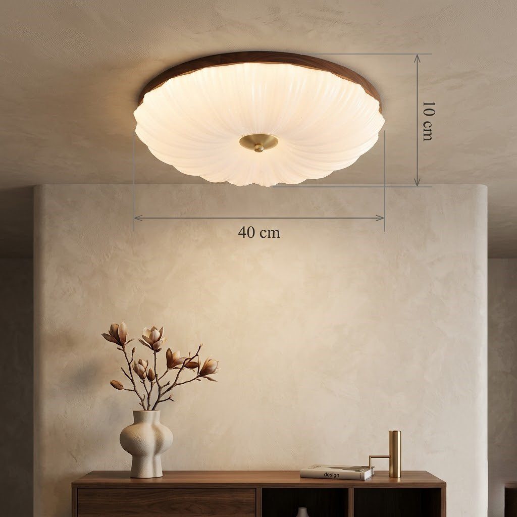 Pleated Glass Flush Ceiling Light view 8