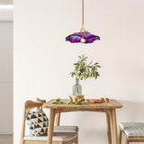 Purple Glass Flower Pendant Light view 2