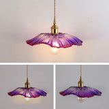 Purple Glass Flower Pendant Light view 3
