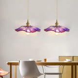 Purple Glass Flower Pendant Light view 4