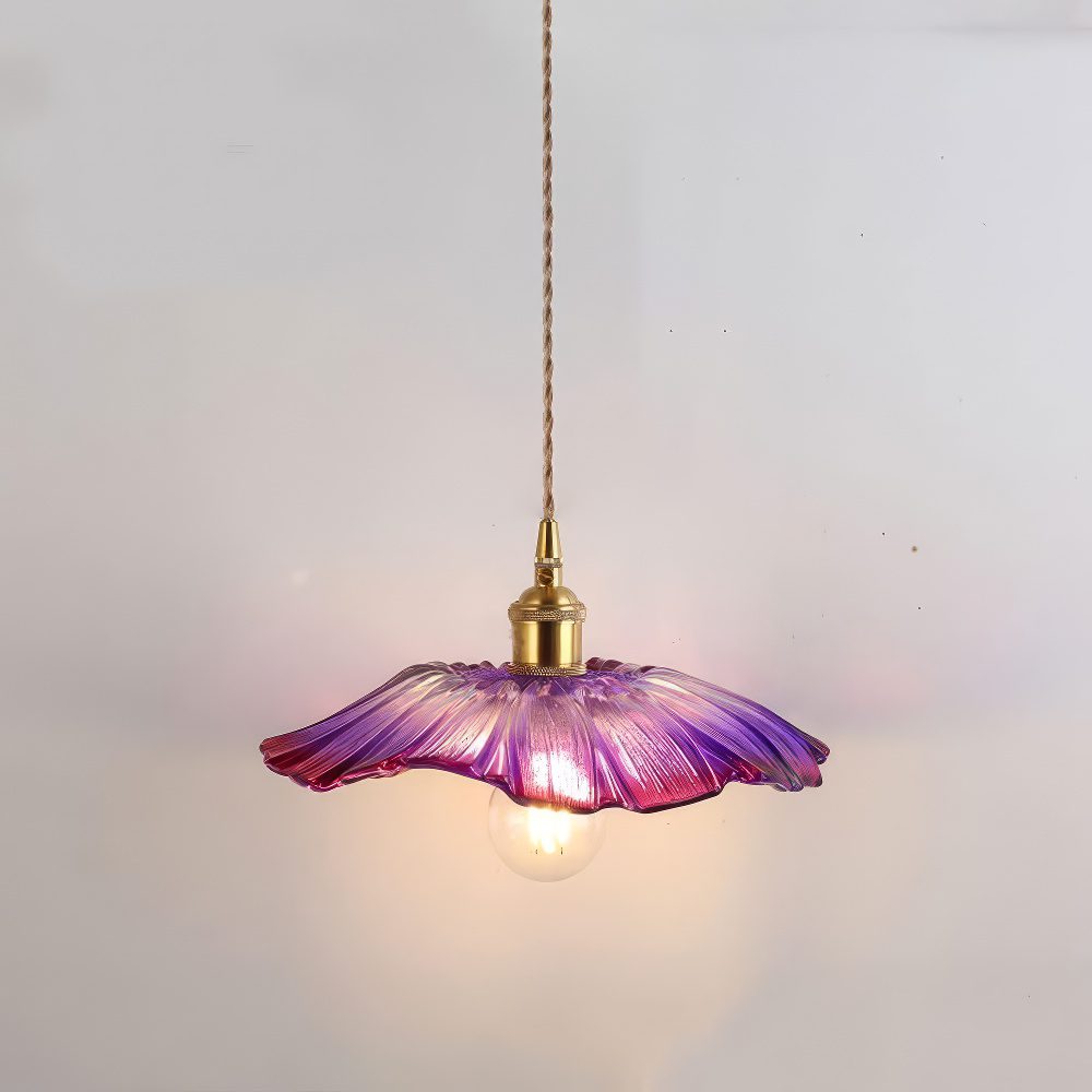 Purple Glass Flower Pendant Light view 6