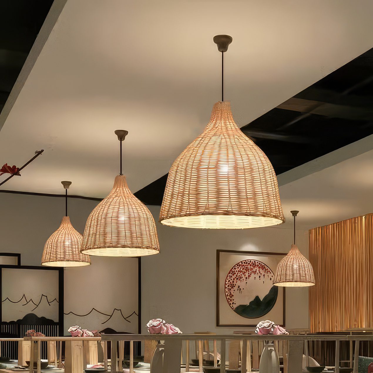Rattan Basket Pendant Light view 6
